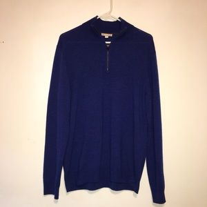 Gap Extra Fine Merino Wool 1/2 Zip Sweater Blue L
